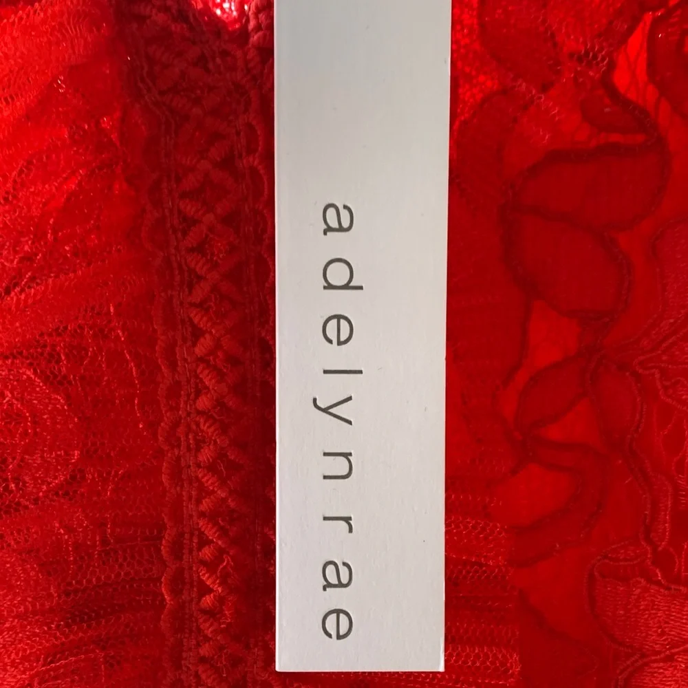 Adelyn Rae Red Lace Ruffle Mini Dress - Picture 2 of 8
